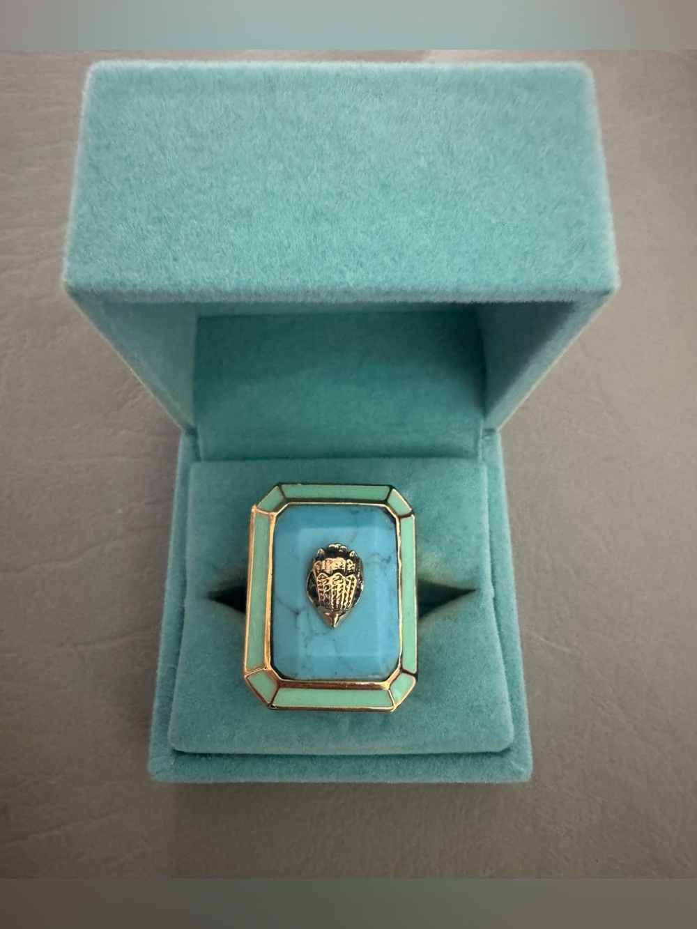 New Kurt Geiger Eagle Head Turquoise Ring - Picture 3 of 10